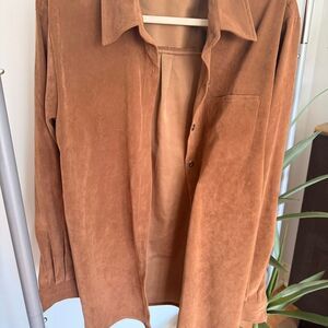 Vintage Brown Button-Up Shirt